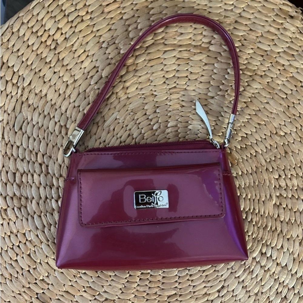Beijo Shiny Patent Wristlet Mini handbag purse pink purple Y2K Barbie core